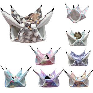 Hamaca colgante personalizada de doble capa, saco de dormir de ardilla, hamaca de hámster, jaula cálida para animales pequeños - Product Image 1