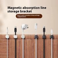 Clip magnétique en plastique détachable pour câbles, support de cordon réglable, organisateur de câbles pour bureau et salle de bain, gestion des fils, organisateur mural