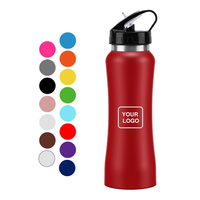Personalizable marca impresa 500ml doble pared de acero inoxidable aislado termo deporte botella de agua