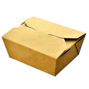 Contenedor de comida para llevar, blanco y marrón, caja para llevar comida, resistente a fugas de grasa, desechable, de cartón, para catering. - Product Image 1