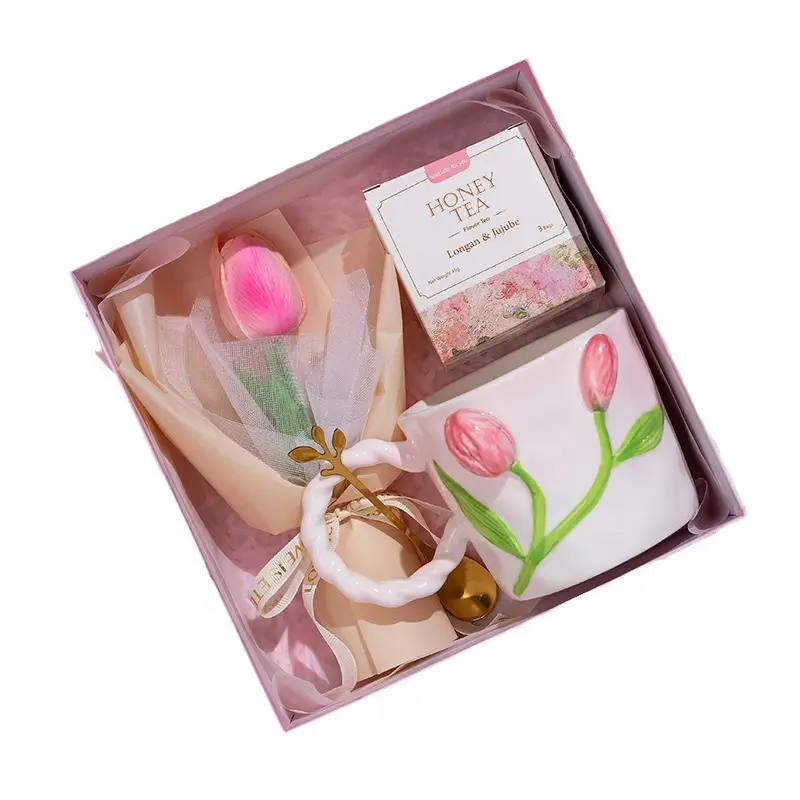 Novidade conjuntos de presentes de tulipas promocionais de luxo requintados conjuntos de presentes de aniversário para o Dia das Mães presentes personalizados para negócios