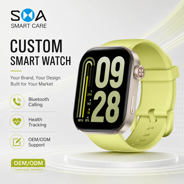 Factory Price Custom Rectangular Smart Watch Call 2.0 Inch TFT Display Yellow Sport Watch for Brand Distributors