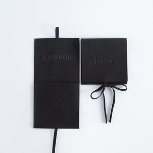8*6cm Black Luxury Microfiber Jewelry Pouch Durable <b>Gift</b> <b>Envelope</b> Style Strings Wedding <b>Gift</b> Bag Customizable Size Logo Printing - Product Image 6