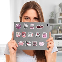 Autocollants de mode rose Y2K pour filles femmes, 50PCS Cool 2000s Trend autocollant étanche pour bouteille d'eau, ordinateur portable, Scrapbook