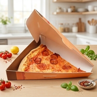 Kotak Pizza Lipat Segitiga Kecil Cetak Kustom Murah Grosir, Kotak Kemasan Makanan Pizza Mini Sekali Pakai untuk Dibawa Pulang