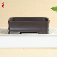 Pot Bunga Sukulen Persegi Panjang dari Resin Imitasi Yixing Ramah Lingkungan, Sistem Penyiraman Otomatis, Desain Sederhana, dan Bernapas