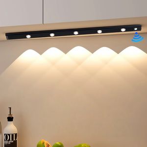 Ultra-ince Modern tasarım LED hareket sensörlü ışık için mutfak dolapları dolap dolapları dim 3 renk şarj edilebilir kapalı - Product Image 2