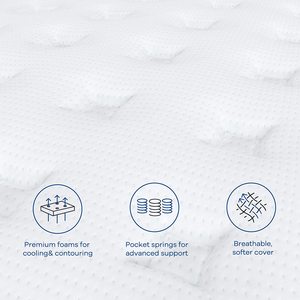 Ngủ cũng thoải mái gấp mattre OEM/ODM 12 inch thoải mái Gel truyền Bộ nhớ bọt 7 khoanh vùng Túi mùa xuân nệm - Product Image 5