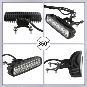 Barra de luces LED todoterreno ZUQING, 18 luces LED, 35W, 12V, doble fila, con soporte de montaje para motocicleta y bicicleta - Product Image 5