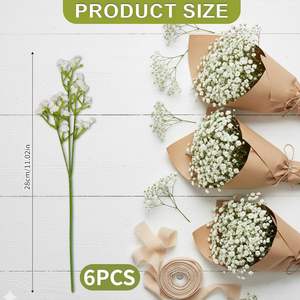 Flores Artificiales de Baby's Breath Baratas para Decoración del Hogar, Bodas y Fiestas, Flores de Baby's Breath de Tacto Real - Product Image 2