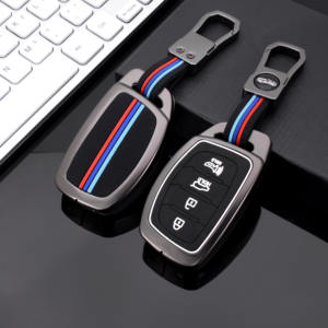 Accessoires étui à clés en silicone en alliage de zinc pour <span class=keywords><strong>hyundai</strong></span> elentra 2019 santa fe 2014 ix25 ix35 couvercle de <span class=keywords><strong>clé</strong></span> à rabat en métal - Product Image 4