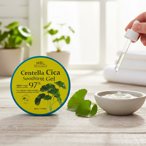 Gel Calmante Centella Cica MBL 300ml, Cosmético Coreano K-Beauty, Cuidado Facial de la Piel, Hidratante, Nutritivo, Exfoliante, Reafirmante, Todo en Uno - Product Image 3