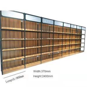 Gỗ hiển thị Kệ Gondola siêu thị Kệ Kệ rượu sản xuất sắt để bán gỗ Heavy Duty 4 hoặc tùy chỉnh bất kỳ màu sắc - Product Image 2