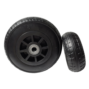 Direta da fábrica <span class=keywords><strong>6</strong></span> polegadas resistentes rodas de borracha contínua com núcleo plástico preto e carga-rolamento silencioso apropriado para troles - Product Image 4