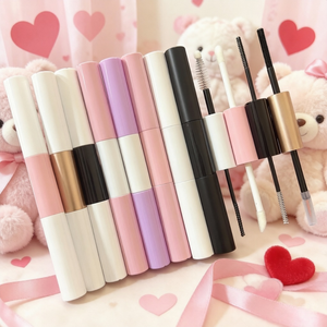 Tubes de gloss à lèvres ronds à double extrémité <span class=keywords><strong>ISMAN</strong></span>, or rose, noir, rose, 2 en 1, tubes vides pour mascara, gloss à lèvres, conteneur de 10 ml - Product Image 2