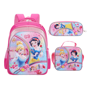 3 in 1 Cartoon 3D School bags Set with Lunch Box Pencil Case Girls Kids Backpack Children School Bags