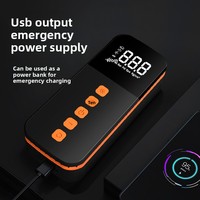 Gonfleur de pneus de voiture portable multifonctionnel avec écran numérique et éclairage, en ABS, rechargeable par USB