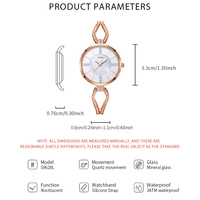 Jam Tangan Wanita SINOBI Terbaru dengan Mesin SEIKO, Mewah, Berlapis Emas, Set Gelang Quartz
