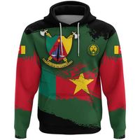 Sweat-shirt personnalisé pour jeunes hommes du Cameroun, imprimé sur toute la surface, drapeau national CMR, vêtements unisexes français du Cameroun
