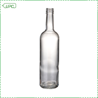 Bouteille en verre carrée de 750 ml pour rhum, whisky, gin, vodka, forme fantaisie, bouchon à vis en liège extra super flint