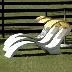 Outdoor Beach Sun Lounger Swimming <b>Pool</b> Ledge Deep Chaise <b>Lounge</b> Chair Sunbed Fiberglass Modern Furniture for Hotel Park Use - Product Image 1