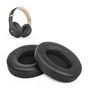 Coussinets d'oreille pas chers en cuir protéiné noir, gris clair et rouge pour <span class=keywords><strong>Beats</strong></span> <span class=keywords><strong>Studio</strong></span> <span class=keywords><strong>2</strong></span> 3 – Remplacement de coussinets d'écouteurs - Product Image 1
