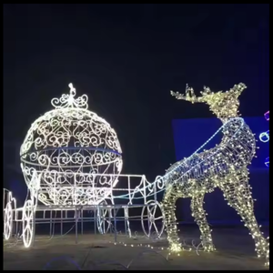 Reno navideño LED para exteriores con trineo, resistente al agua IP44 IP65, para decoración de calles y jardines. - Product Image 1