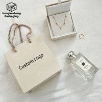 Sacs cadeaux en papier de luxe avec logo personnalisé, pochettes à bijoux en papier mat avec cordon de serrage, multi-usages pour bijoux, cosmétiques, emballages cadeaux