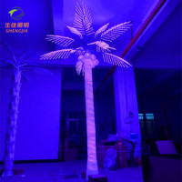 Großhandel Kunststoff-Dekorationen für H:3m Grüne Blätter LED Künstlicher Palmenbaum und LED-Kokosnussbaum-Beleuchtung