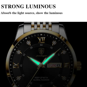 Montre Poedagar pour femmes, montre de luxe en acier inoxydable, diamants, quartz lumineux, montre-bracelet pour femmes, étanche, <span class=keywords><strong>calendrier</strong></span> - Product Image 3
