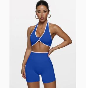 Ropa Deportiva Personalizada Under Lulu, Traje de Yoga de Secado Rápido con Cierre Elástico en la Cintura, Chaleco Deportivo para Ciclismo y Ejercicio al Aire Libre, Top y Pantalones Cortos - Product Image 5