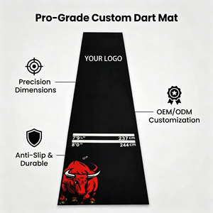 Tapis de fléchettes personnalisé OEM/ODM avec logo, tapis de fléchettes professionnel avec ligne de lancer officielle, tapis antidérapant de qualité tournoi - Product Image 1