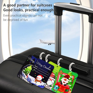 Cross-border American Christmas decorations, cute cartoon bookmarks, gifts, wooden Christmas dwarf logo luggage <b>tags</b> - Product Image 2