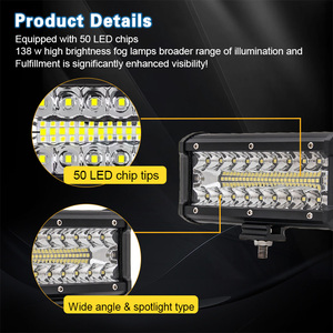 12V 24V Super Bright 7inch 138W Spot <strong>Light</strong> <strong>LED</strong> <strong>Light</strong> <strong>Bar</strong> <strong>LED</strong> Work <strong>Light</strong> <strong>Bar</strong> for Tractor Offroad Boat Car Truck - Product Image 4