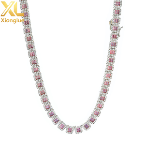 Fashion Diamond Necklace Alloy Material Geometric Shape Cuban <b>Chain</b> Fine Jewelry Necklaces - Product Image 1