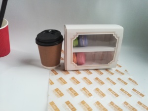 Prezzo all'ingrosso personalizzato trasparente biscotto macaron scatola torta dessert pagnotta carta da forno confezione regalo con inserto divisore di carta - Product Image 5