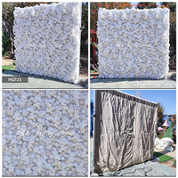 Mur de fleurs artificielles roses enroulable DKB Luxury 8ft x 8ft pour mariages et événements de Noël