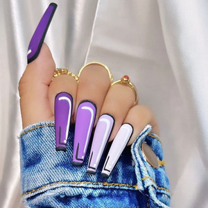 24 <span class=keywords><strong>Uñas</strong></span> Postizas de Arte Pop, Estilo Cómic, Cobertura Completa, Acrílico ABS, Coloridas, Mate, OEM, Stiletto, Reutilizables, Venta al por Mayor - Product Image 5