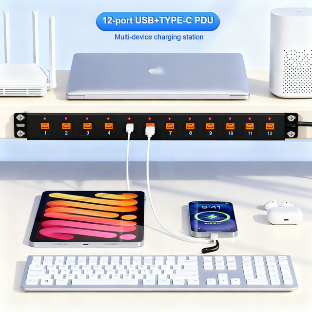65W Dual Port USB Type-C Fast Charging PDU Module for Automotive and Storage Charging Systems