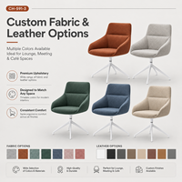Chaise de réunion ergonomique pivotante moderne avec dossier en mousse moulée et base en fer blanc pour bureau et salon
