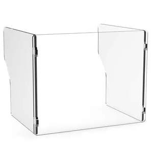 Custom Portable Sneeze Guard Telas Plexi Glass Shield Protection Barrier para Table Desk Counter Store