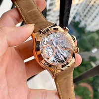 Mechanisches Sport Skelett Zifferblatt und Zeiger Jahr Monat Datum Tag James Bond 007 Uhr Luminous Black Steel Automatik uhr für Männer