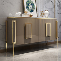 Table d'appoint de haute qualité, pieds en acier inoxydable doré, table console en bois MDF