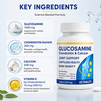 Comprimés de Calcium, Glucosamine, Chondroïtine et Vitamine D – 60 unités – Complément minéral quotidien – Marque privée OEM