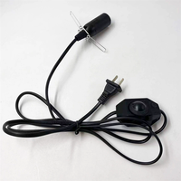 1.8M EU Dimmable E27 Lamp Cord With Switch Black White Flat Plug Pendant Light Socket Cable Set