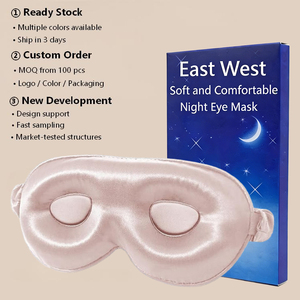 Masque de sommeil 3D profilé en soie de mûrier 100% occultant la lumière 22 Momme Grade 6A Soie OEM Personnalisé MOQ 100 pièces - Product Image 1