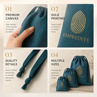Pochette en toile de coton écologique avec cordon de serrage, logo personnalisé imprimé, sac à chaussures et sous-vêtements en toile, sac anti-poussière avec cordon de serrage