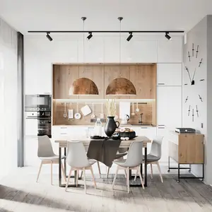 Fornitore di fabbrica Design moderno armadio da cucina blu colorato armadi da cucina set completi per appartamento