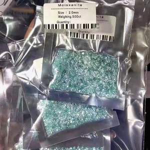 Vert foncé 0.8-3mm Moissanite petits diamants ronds en vrac pour hommes croix Bracelet pierres précieuses bijoux - Product Image 5