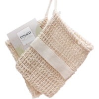Sac en filet à cordon en coton naturel, sisal exfoliant, en jute et chanvre, écologique, zéro déchet, pour savon au crochet